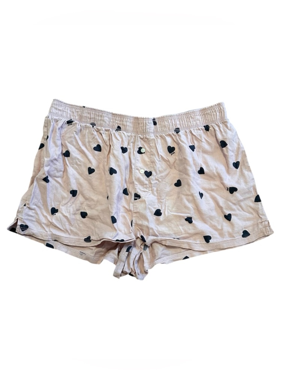 Light Pink Heart Print PINK Pajama Shorts
